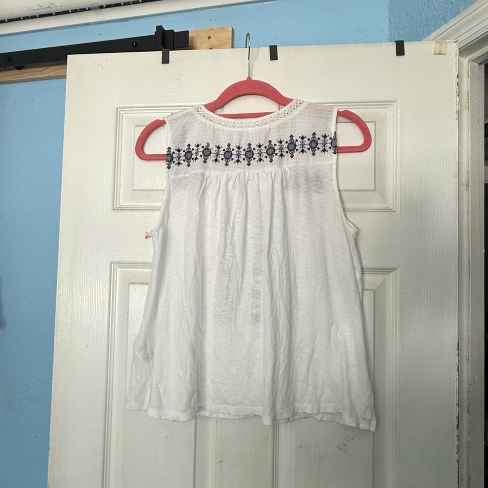 Lucky Brand Floral Lace Trim Top - Picture 3 of 5